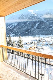 morgendlicher Blick vom Balkon auf Achenkirch